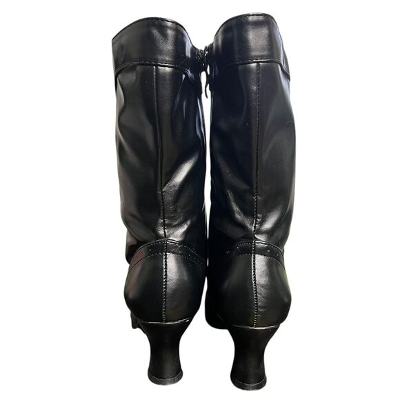 Ellie Victorian Lace Up Boots Womens Size 8 Black Side Zip Spool Heel Steampunk - Picture 5 of 14